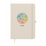 Carnet A5 à couverture rigide en similicuir recyclé, pages lignées couleur blanc deuxième vue principale