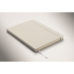 Carnet A5 à couverture rigide en similicuir recyclé, pages lignées couleur blanc troisième vue photographique
