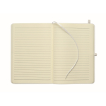 Carnet A5 à couverture rigide en similicuir recyclé, pages lignées couleur blanc sixième vue