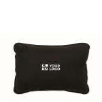 Coussin avec rembourrage en fibre de soie pour une assise confortable couleur noir vue avec zone d'impression