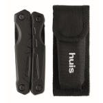 Outil multifonction pliant en aluminium et inox 13 en 1 avec étui couleur noir vue principale