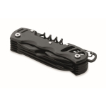 Couteau multifonction 13-en-1 en aluminium et inox avec étui couleur noir quatrième vue