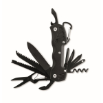 Couteau multifonction 13-en-1 en aluminium et inox avec étui couleur noir