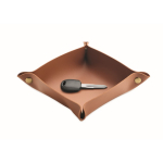 Vide-poche pliable en PU avec boutons-pression pour clés et objets couleur marron deuxième vue