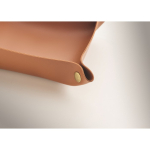 Vide-poche pliable en PU avec boutons-pression pour clés et objets couleur marron troisième vue photographique