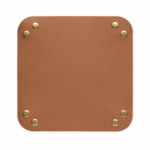 Vide-poche pliable en PU avec boutons-pression pour clés et objets couleur marron cinquième vue