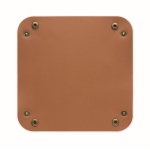 Vide-poche pliable en PU avec boutons-pression pour clés et objets couleur marron sixième vue