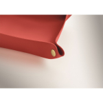 Vide-poche pliable en PU avec boutons-pression pour clés et objets couleur bordeaux troisième vue photographique