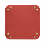 Vide-poche pliable en PU avec boutons-pression pour clés et objets couleur bordeaux quatrième vue