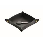Vide-poche pliable en PU avec boutons-pression pour clés et objets couleur noir deuxième vue