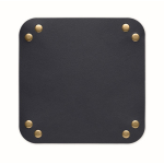 Vide-poche pliable en PU avec boutons-pression pour clés et objets couleur bleu marine quatrième vue