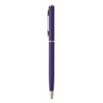 Stylo en aluminium recyclé avec clip chromé et encre bleue couleur bleu