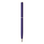 Stylo en aluminium recyclé avec clip chromé et encre bleue couleur bleu cinquième vue
