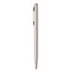 Stylo en aluminium recyclé avec clip chromé et encre bleue couleur argenté mat quatrième vue
