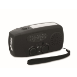 Kit d’urgence 3 en 1 avec radio et lampe torche LED dans sac isotherme couleur noir