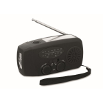 Kit d’urgence 3 en 1 avec radio et lampe torche LED dans sac isotherme couleur noir