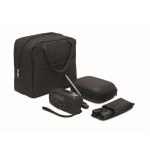 Kit d’urgence 3 en 1 avec radio et lampe torche LED dans sac isotherme couleur noir