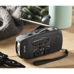 Kit d’urgence 3 en 1 avec radio et lampe torche LED dans sac isotherme couleur noir quatrième vue d'ambiance 2