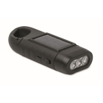 Lampe torche en plastique rigide à 3 LED, panneau solaire et dynamo couleur noir dixième vue