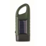 Lampe torche en plastique rigide à 3 LED, panneau solaire et dynamo couleur vert foncé septième vue