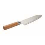 Couteau de chef en acier inoxydable et bois de hêtre avec protection couleur argenté deuxième vue