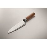 Couteau de chef en acier inoxydable et bois de hêtre avec protection couleur argenté cinquième vue photographique