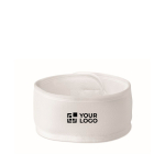 Bandeau ajustable pour les cheveux, destiné aux soins du visage couleur blanc vue avec zone d'impression