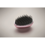 Brosse à cheveux en plastique et aluminium avec fonction démêlante couleur rose quatrième vue photographique