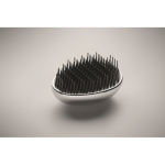 Brosse à cheveux en plastique et aluminium avec fonction démêlante couleur argenté brillant quatrième vue photographique