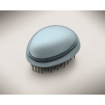 Brosse à cheveux en plastique et aluminium avec fonction démêlante couleur bleu ciel troisième vue photographique