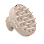 Brosse massante en plastique pour masser et exfolier le cuir chevelu couleur beige