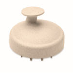 Brosse massante en plastique pour masser et exfolier le cuir chevelu couleur beige deuxième vue