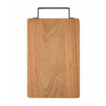 Planche à découper en bois d'acacia avec poignée pratique en inox couleur bois quatrième vue