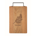 Planche à découper en bois d'acacia avec poignée pratique en inox couleur bois deuxième vue principale