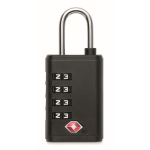 Cadenas TSA en fer et corps en plastique avec combinaison à 4 chiffres couleur noir sixième vue