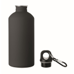 Gourde en inox recyclé anti-fuites, finition caoutchoutée 500 ml couleur noir deuxième vue