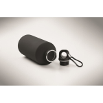 Gourde en inox recyclé anti-fuites, finition caoutchoutée 500 ml couleur noir quatrième vue photographique