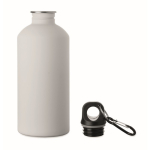Gourde en inox recyclé anti-fuites, finition caoutchoutée 500 ml couleur blanc deuxième vue