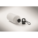 Gourde en inox recyclé anti-fuites, finition caoutchoutée 500 ml couleur blanc quatrième vue photographique