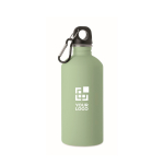 Gourde en inox recyclé anti-fuites, finition caoutchoutée 500 ml couleur vert menthe vue avec zone d'impression