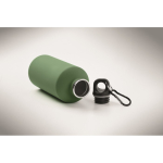 Gourde en inox recyclé anti-fuites, finition caoutchoutée 500 ml couleur vert foncé quatrième vue photographique