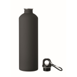 Gourde en inox recyclé avec finition caoutchoutée et mousqueton 750 ml couleur noir deuxième vue