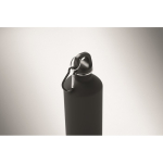 Gourde en inox recyclé avec finition caoutchoutée et mousqueton 750 ml couleur noir troisième vue photographique