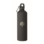 Gourde en inox recyclé avec finition caoutchoutée et mousqueton 750 ml couleur noir vue principale