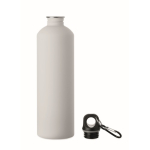 Gourde en inox recyclé avec finition caoutchoutée et mousqueton 750 ml couleur blanc deuxième vue