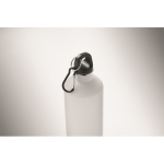 Gourde en inox recyclé avec finition caoutchoutée et mousqueton 750 ml couleur blanc troisième vue photographique