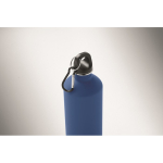 Gourde en inox recyclé avec finition caoutchoutée et mousqueton 750 ml couleur bleu roi troisième vue photographique
