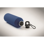 Gourde en inox recyclé avec finition caoutchoutée et mousqueton 750 ml couleur bleu roi quatrième vue photographique