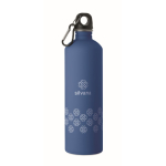 Gourde en inox recyclé avec finition caoutchoutée et mousqueton 750 ml couleur bleu roi vue principale
