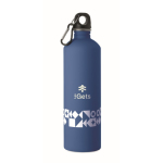 Gourde en inox recyclé avec finition caoutchoutée et mousqueton 750 ml couleur bleu roi deuxième vue principale